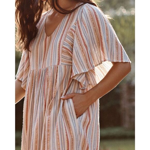 ✨Garnett Hill Lola Shimmering Organic-Cotton Sz Medium Dress✨ - Picture 2 of 6